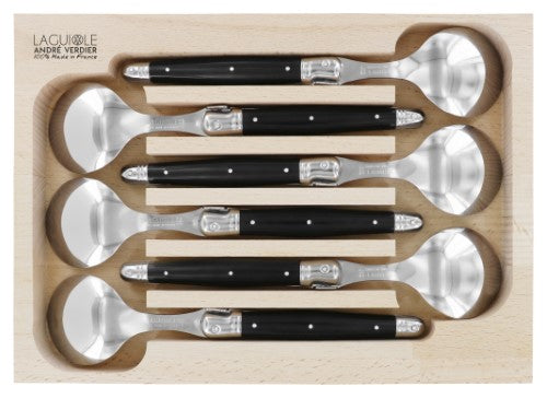 Round Soup Spoon Set - ANDRE VERDIER Black (6 Piece)