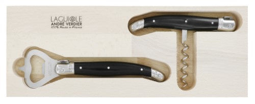 Corkscrew & Bottle Opener Set - ANDRE VERDIER Apero Black (2 Piece)