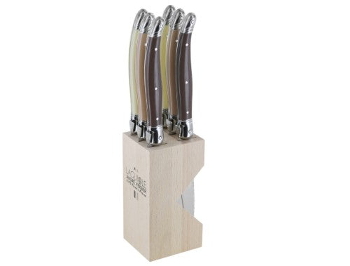 Steak Knife Set in Block - ANDRE VERDIER (6 Piece)