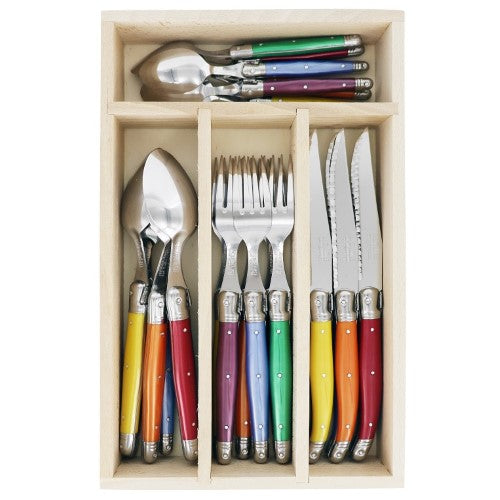 Cutlery Set in Tray - ANDRE VERDIER Mixed Floraison (24 Piece)
