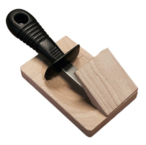 Oyster Knife with Wooden Chock - ANDRE VERDIER (Black)
