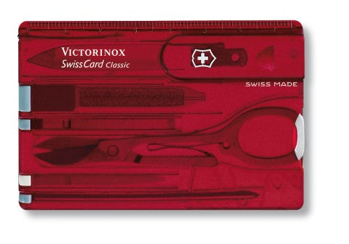 Swiss Card Classic - VICTORINOX SAK (Red Translucent) - NEW