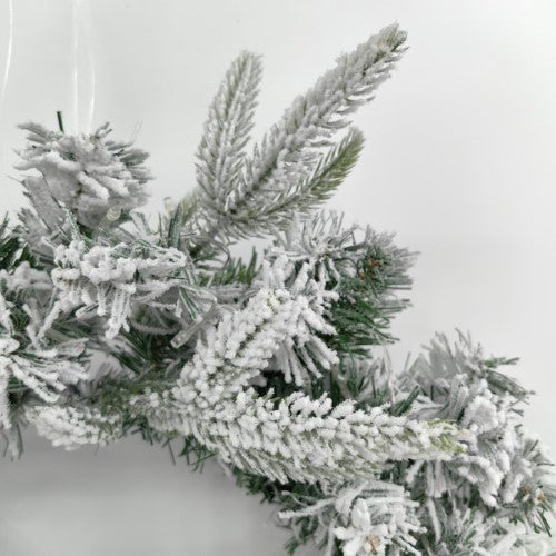 Artificial Snowy Mixed Pine Wreath with LED Light (24")