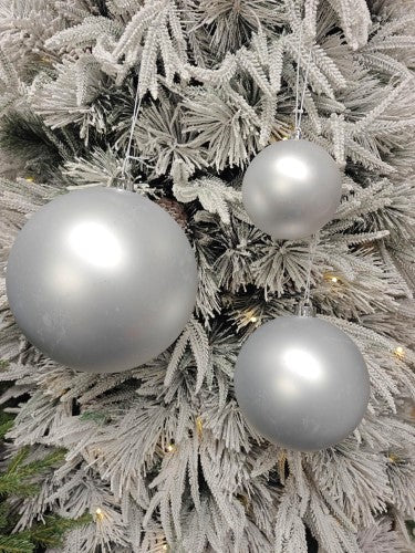 Tree Ornament - Xmas Bauble Ball 15cm (Silver Matte)