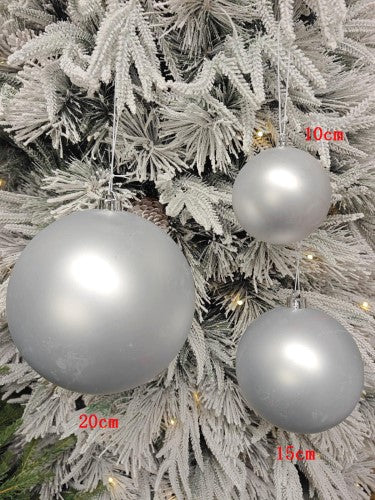 Tree Ornament - Xmas Bauble Ball 15cm (Silver Matte)