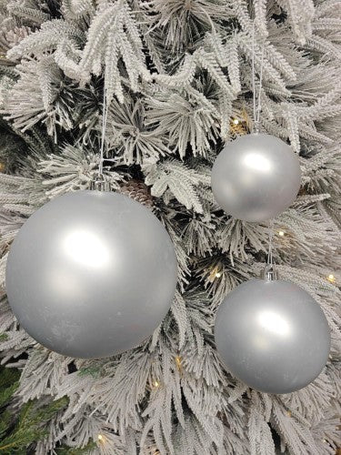 Tree Ornament - Xmas Bauble Ball 15cm (Silver Matte)