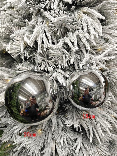 Tree Ornament - Xmas Bauble Ball 15cm (Silver Gloss)
