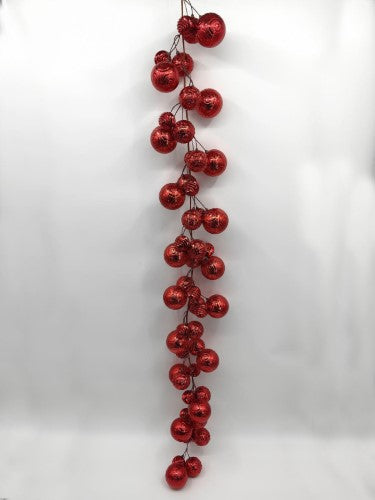 Christmas Baubles Garland - 200cm (Texture Red)