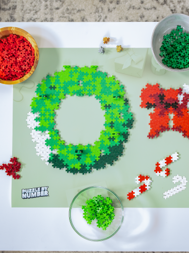 Plus Plus Puzzle By Number - Christmas Wreath