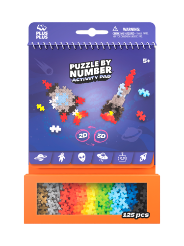 Plus Plus Activity Pad Puzzle by Number - Space