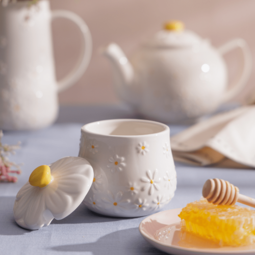 Honey Pot and Drizzler - Price & Kensington Daisy (450ml)