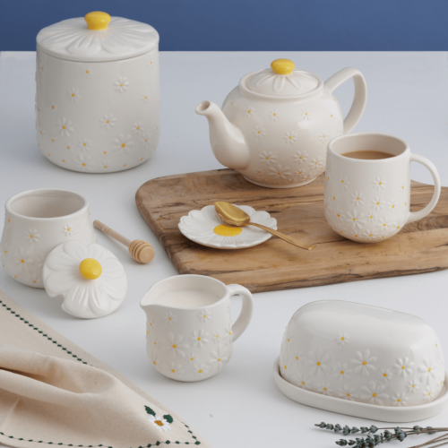 Honey Pot and Drizzler - Price & Kensington Daisy (450ml)