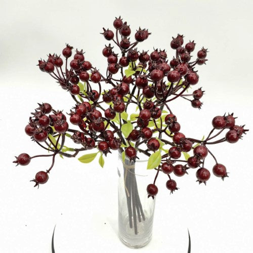 Artificial Rosehip Bundle - x 5 (Burgundy)
