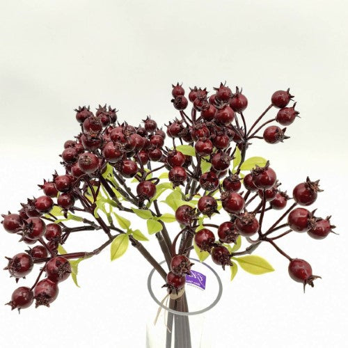 Artificial Rosehip Bundle - x 5 (Burgundy)