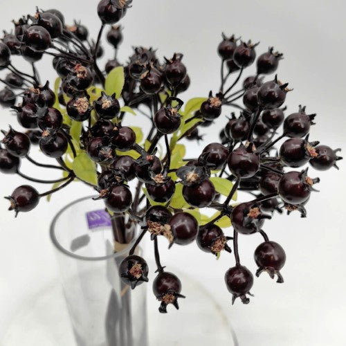 Artificial Rosehip Bundle - x 5 (Dark Burgundy)