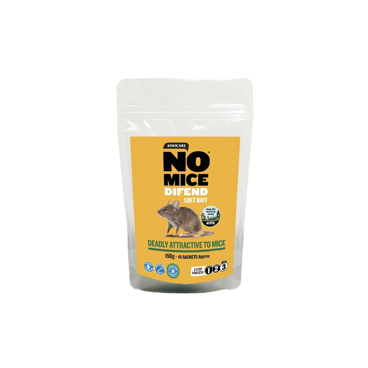 NO Mice Difend Soft Bait - Kiwicare 150g (10 Sachets)