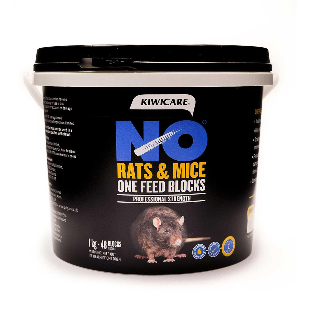 NO Rats and Mice One Feed - Kiwicare 1kg (48 Blocks)