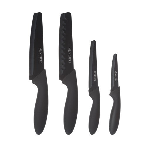 4 Piece Knife Set - Viners Assure (Black)