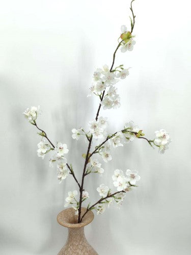 Artificial Realistic Cherry Blossom Spray (White)