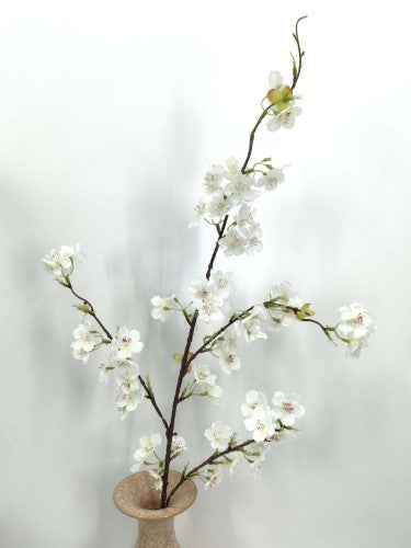 Artificial Realistic Cherry Blossom Spray (White)