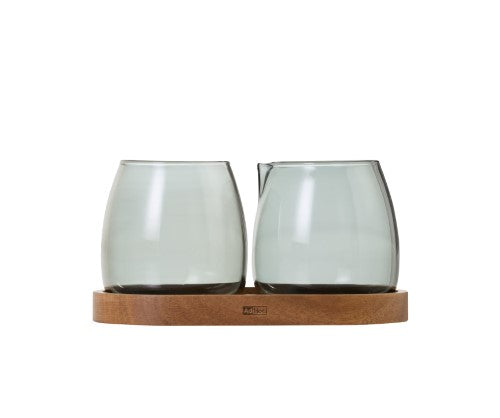 Milk and Sugar Set - AdHoc Yuna 3 Pc- (Smoke Glass)