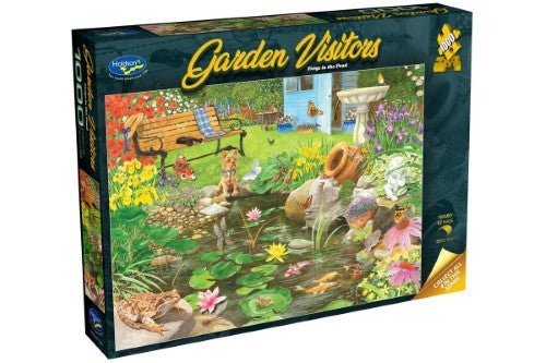 Jigsaw Puzzle - Garden Visitors Frogs in the Pond (1000pcs)