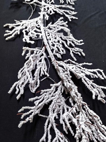 Artificial Snowy Twig Garland with Lights (180cm)