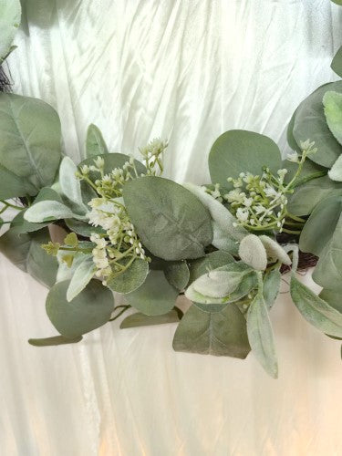 Wreath - Lamb ear & Eucalyptus (24")
