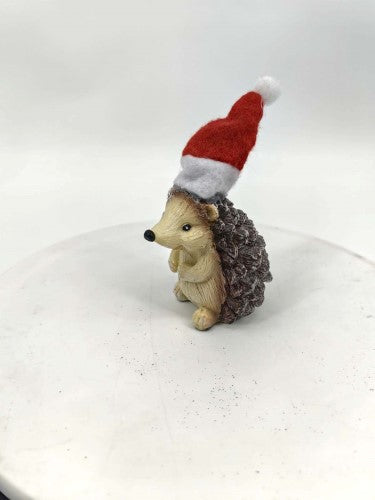 Ornament - Resin Hedgehog Decoration with Hat