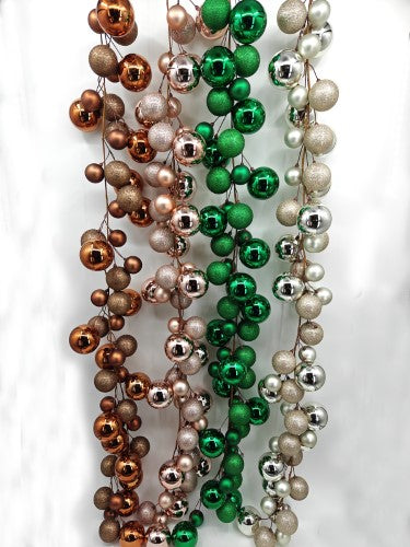 Garland - Mixed Christmas Bauble Ball 200cm (Rose Gold)