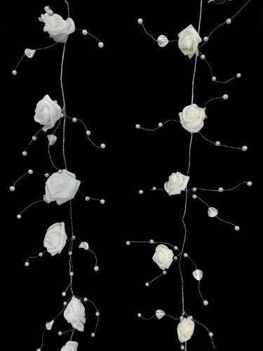 Pearl Garland with Form Flower - 150cm (Cream)