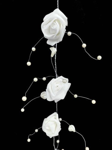 Pearl Garland with Form Flower - 150cm (White)