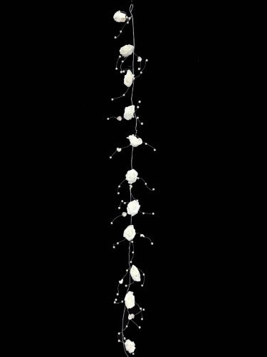 Pearl Garland with Form Flower - 150cm (White)