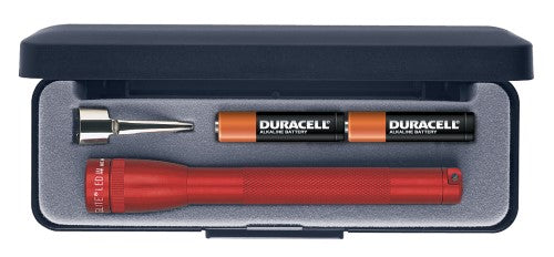 MAGLITE Mini Mag 2 Cell AAA LED Flashlight Pres Box - Red