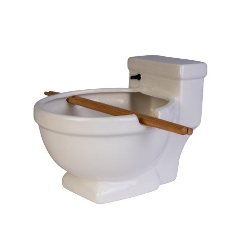 Ceramic Noodle Bowl with Bamboo Chopsticks - Toilet