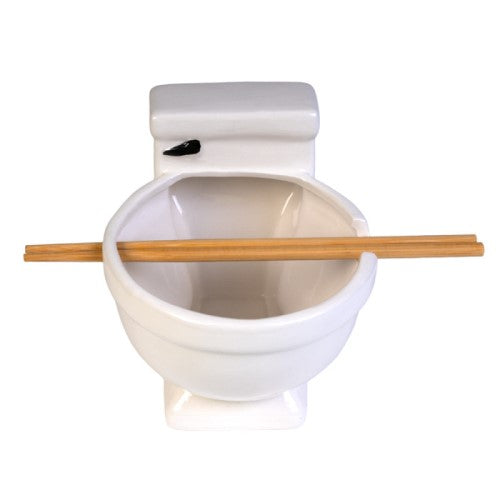 Ceramic Noodle Bowl with Bamboo Chopsticks - Toilet