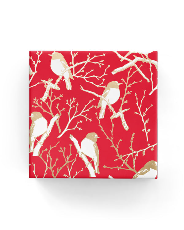 Wrapping Paper - Robins Wrap Red Gold