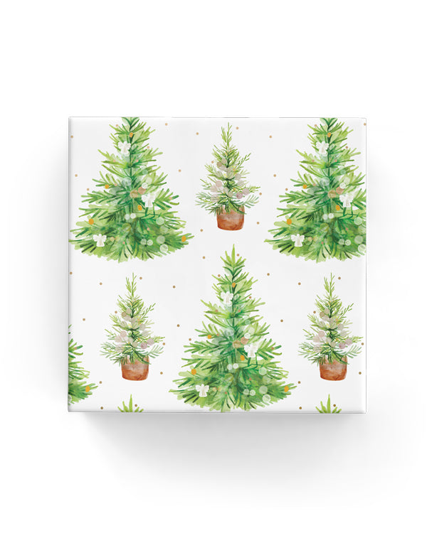 Wrapping Paper - Watercolour Trees on Matte Wrap White
