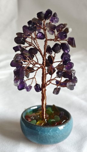 Gemstone Tree - Amethyst Ceramic Base (14cm)