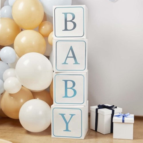Baby Shower Blue 'Baby' Jumbo Blocks - Pack of 4