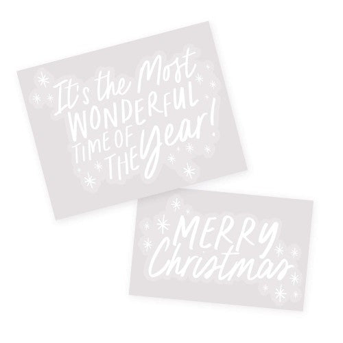 Holly Jolly Christmas Festive Window Clings - Pack of 2
