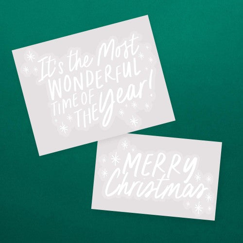 Holly Jolly Christmas Festive Window Clings - Pack of 2