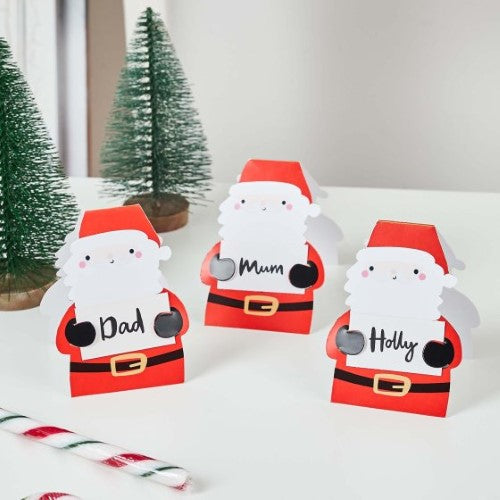 Merry Christmas Santa Place Cards - Pack of 10