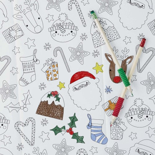 Merry Christmas Festive Colour In Paper Tablecloth