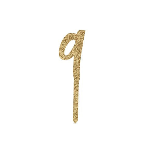 Metallic Mix Up Gold Number '9' Glitter Acrylic Cake Topper