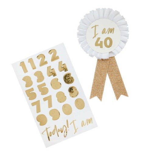 Metallic Mix Up Gold Customisable Birthday Badge