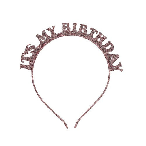Metallic Mix Up Rose Gold 'It's My Birthday' Glitter Headband