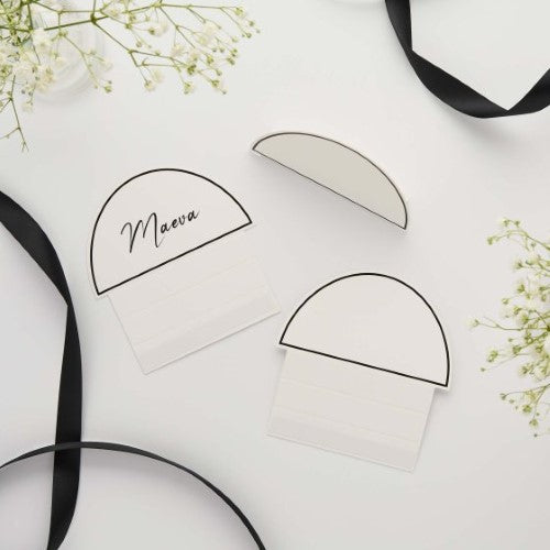 Monochrome Wedding Arch Place Cards - Pack of 10