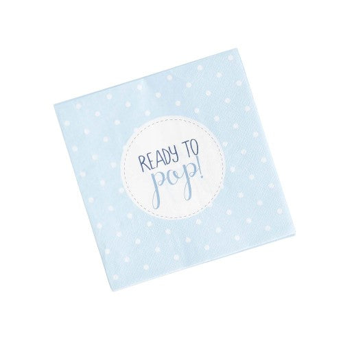 Baby Shower Blue 'Ready To Pop' Lunch Napkins - Pack of 20
