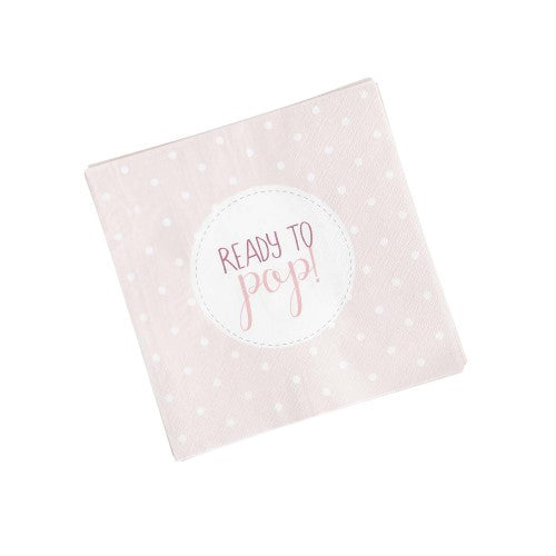 Baby Shower Pink 'Ready To Pop' Lunch Napkins - Pack of 20